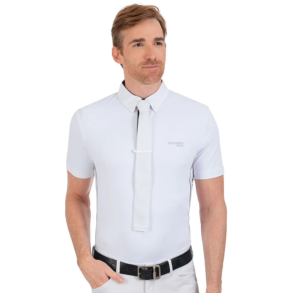 Polo Blanco Marino Para Concurso Con UPF 50+