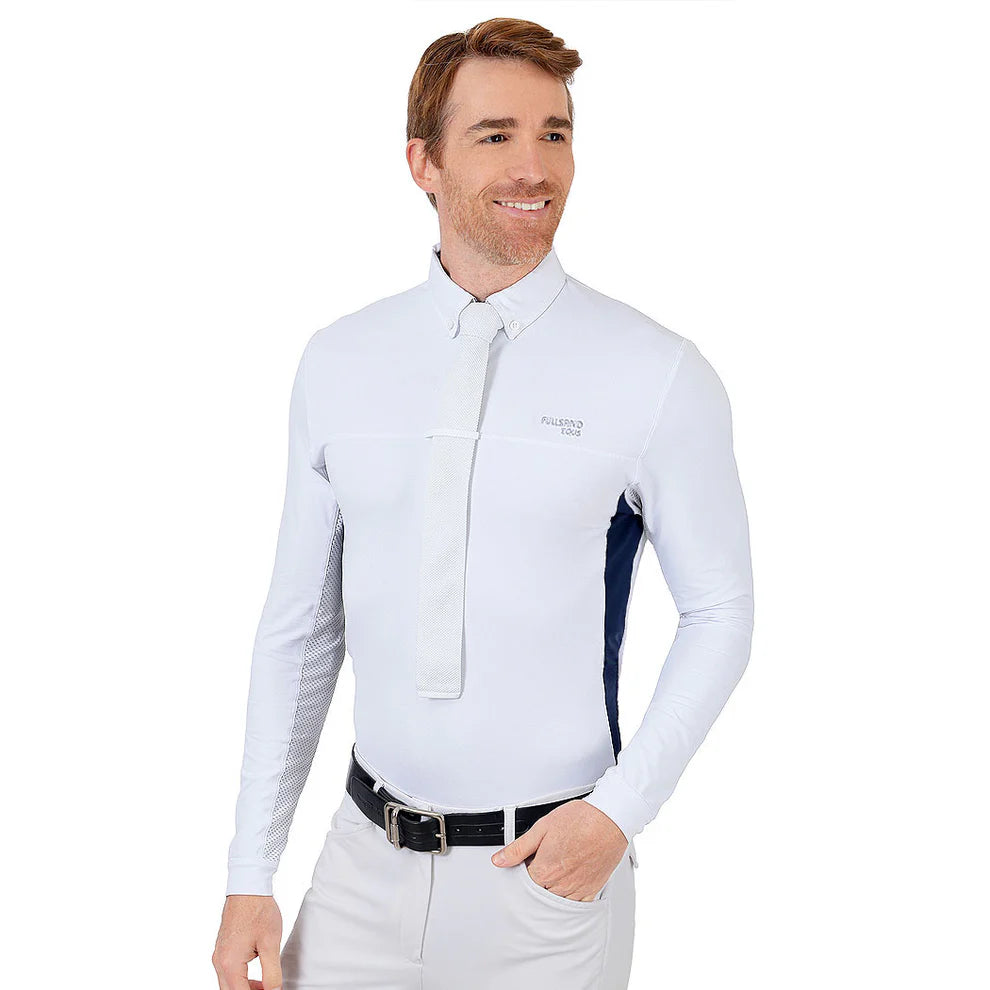 Polo Blanco Marino De Hombre Para Concurso Con UPF 50+