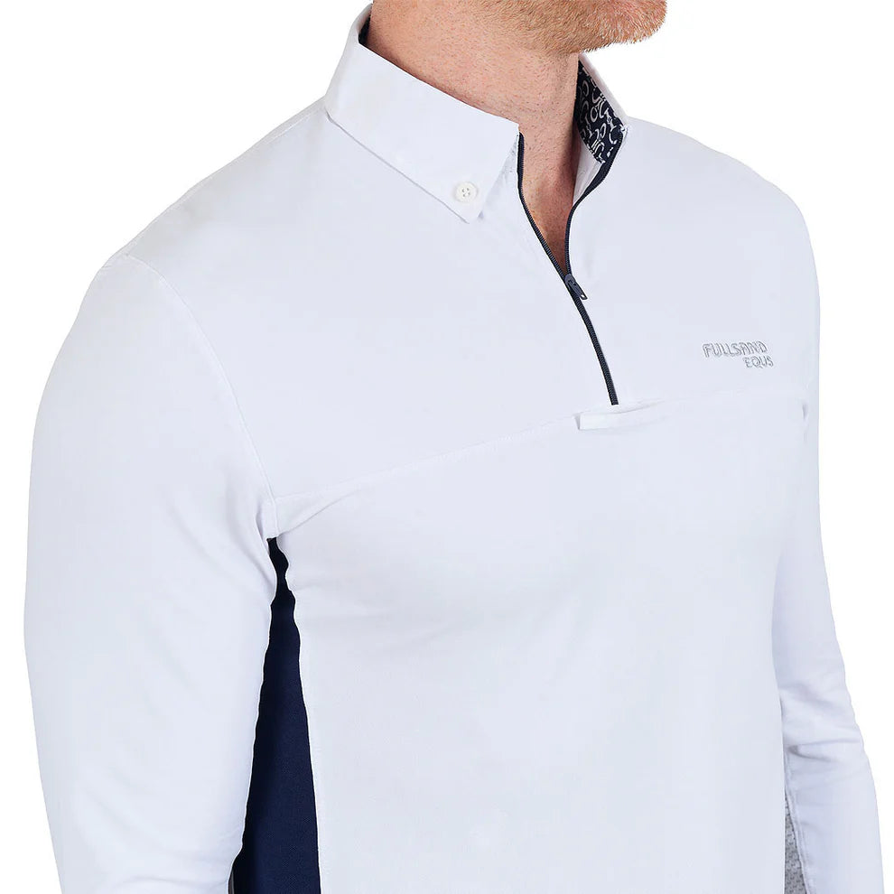 Polo Blanco Marino De Hombre Para Concurso Con UPF 50+