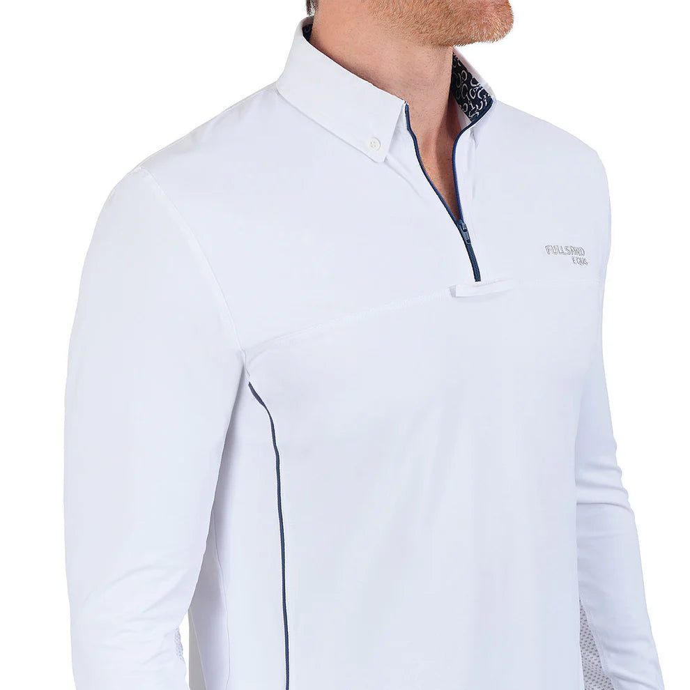 Polo Blanco Marino Para Concurso Con UPF 50+