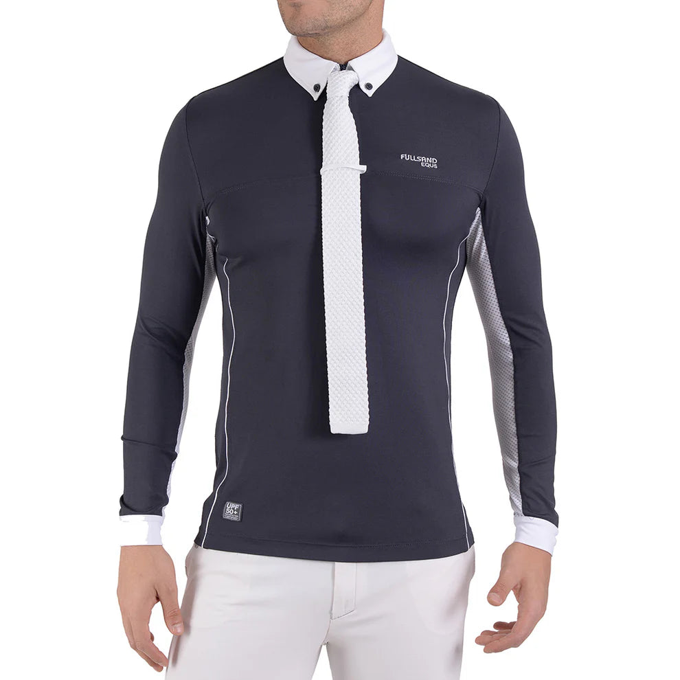 Polo Gris Acero De Hombre Para Concurso Con UPF 50+