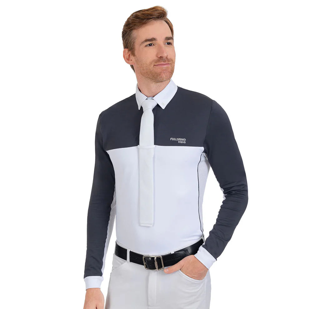 Polo Gris Acero Para Concurso Con UPF 50+